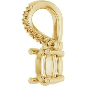 18K Yellow Gold 6x4 mm Oval Pendant Mounting – image 4