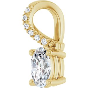 18K Yellow Gold 6x4 mm Oval Pendant Mounting – image 3