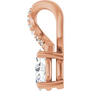 18K Rose Gold 6x4 mm Oval Pendant Mounting – image 5