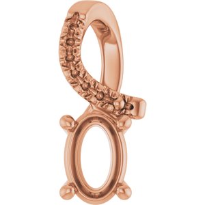 18K Rose Gold 6x4 mm Oval Pendant Mounting – image 2