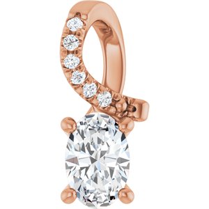 10K Rose Gold 6x4 mm Oval Pendant Mounting