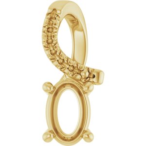 18K Yellow Gold 6x4 mm Oval Pendant Mounting – image 2