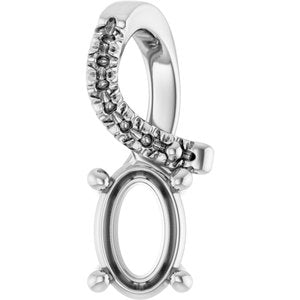 Platinum 6x4 mm Oval Pendant Mounting – image 2
