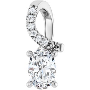 10K White Gold 6x4 mm Oval Pendant Mounting