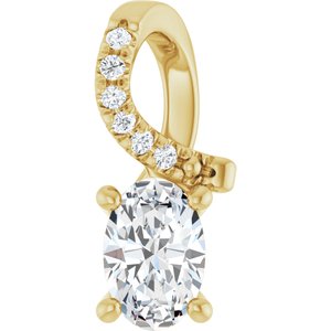 18K Yellow Gold 6x4 mm Oval Pendant Mounting