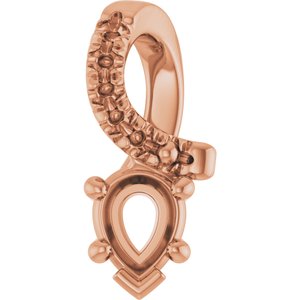 10K Rose Gold 4x3 mm Pear Pendant Mounting – image 2