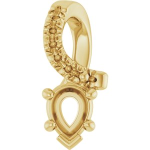 14K Yellow Gold 4x3 mm Pear Pendant Mounting – image 2