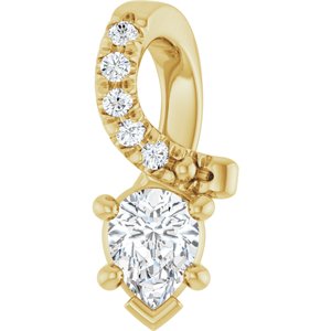 10K Yellow Gold 4x3 mm Pear Pendant Mounting