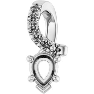 Sterling Silver 4x3 mm Pear Pendant Mounting – image 2