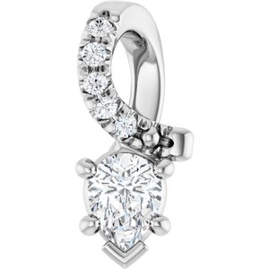 10K White Gold 4x3 mm Pear Pendant Mounting