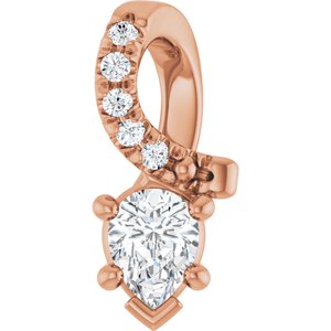 14K Rose Gold 4x3 mm Pear Pendant Mounting