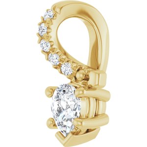 14K Yellow Gold 4x3 mm Pear Pendant Mounting – image 3