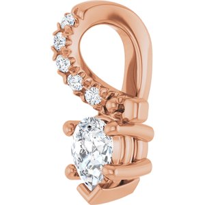 18K Rose Gold 4x3 mm Pear Pendant Mounting – image 3