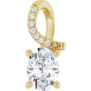18K Yellow Gold 7.5x5.5 mm Oval Pendant Mounting