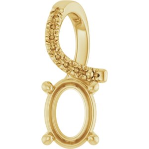 18K Yellow Gold 7.5x5.5 mm Oval Pendant Mounting – image 2