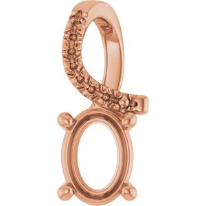 14K Rose Gold 7.5x5.5 mm Oval Pendant Mounting – image 2