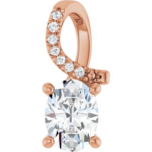 14K Rose Gold 7.5x5.5 mm Oval Pendant Mounting
