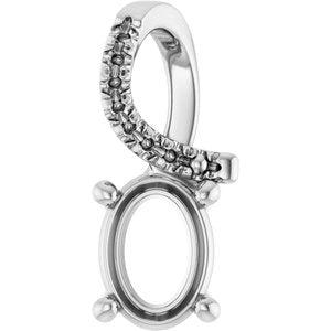 18K White Gold 7.5x5.5 mm Oval Pendant Mounting – image 2