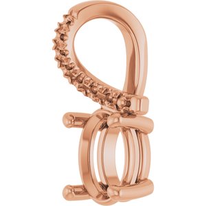 10K Rose Gold 7.5x5.5 mm Oval Pendant Mounting – image 4