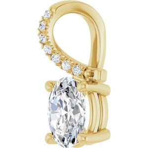 18K Yellow Gold 7.5x5.5 mm Oval Pendant Mounting – image 3