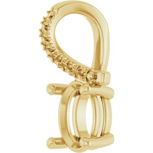 18K Yellow Gold 7.5x5.5 mm Oval Pendant Mounting – image 4