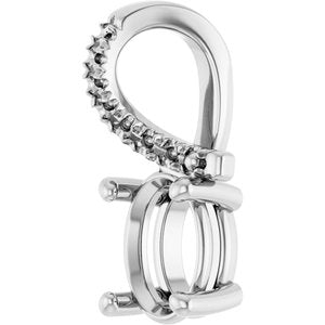 10K White Gold 7.5x5.5 mm Oval Pendant Mounting – image 4