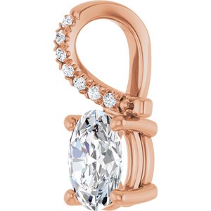 10K Rose Gold 7.5x5.5 mm Oval Pendant Mounting – image 3
