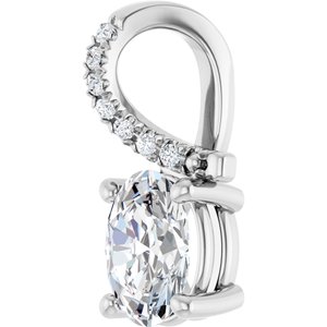 14K White Gold 7.5x5.5 mm Oval Pendant Mounting – image 3