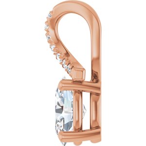 14K Rose Gold 7.5x5.5 mm Oval Pendant Mounting – image 5