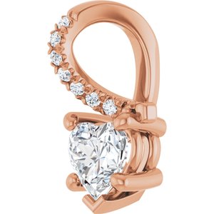 14K Rose Gold 5x5 mm Heart Pendant Mounting – image 3
