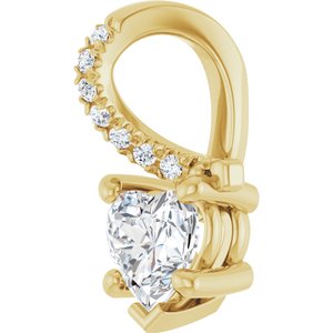 14K Yellow Gold 5x5 mm Heart Pendant Mounting – image 3
