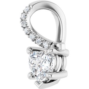 18K White Gold 5x5 mm Heart Pendant Mounting – image 3