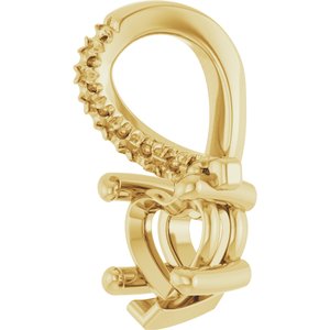 18K Yellow Gold 5x5 mm Heart Pendant Mounting – image 4