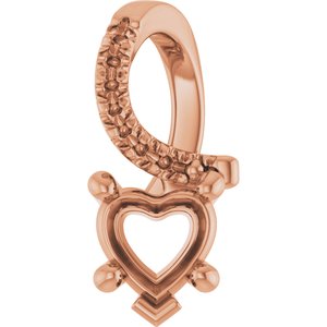 10K Rose Gold 5x5 mm Heart Pendant Mounting – image 2