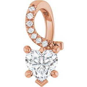 10K Rose Gold 5x5 mm Heart Pendant Mounting