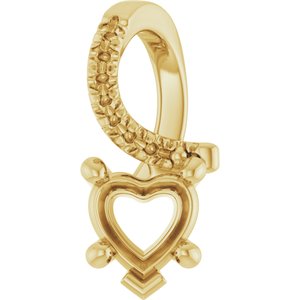10K Yellow Gold 5x5 mm Heart Pendant Mounting – image 2