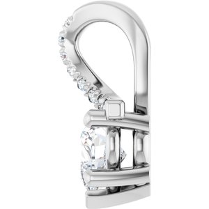 18K White Gold 5x5 mm Heart Pendant Mounting – image 5