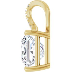 10K Yellow Gold 9x9 mm Square Pendant Mounting – image 5