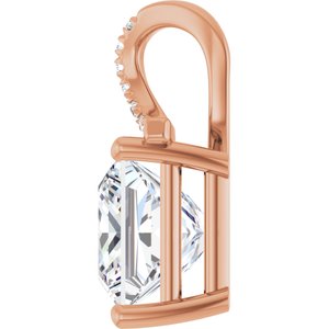 10K Rose Gold 9x9 mm Square Pendant Mounting – image 5