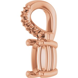 10K Rose Gold 5x3 mm Elongated Cushion Pendant Mounting – image 4