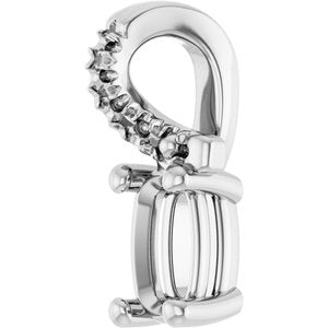 Continuum Sterling Silver 5x3 mm Elongated Cushion Pendant Mounting – image 4