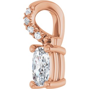 10K Rose Gold 5x3 mm Elongated Cushion Pendant Mounting – image 3