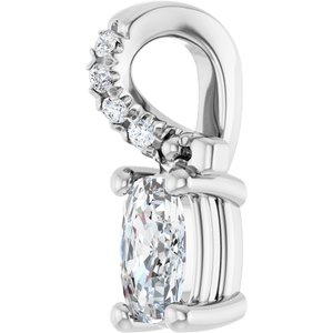 Sterling Silver 5x3 mm Elongated Cushion Pendant Mounting – image 3