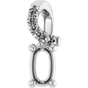 18K White Gold 5x3 mm Elongated Cushion Pendant Mounting – image 2