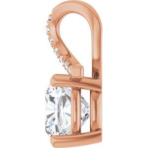 10K Rose Gold 8x8 mm Cushion Pendant Mounting – image 5