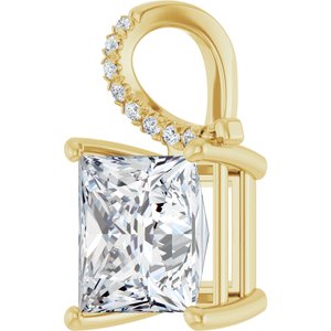 18K Yellow Gold 9x9 mm Square Pendant Mounting – image 3