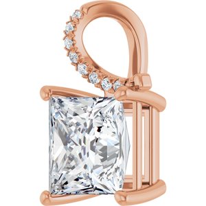 18K Rose Gold 9x9 mm Square Pendant Mounting – image 3
