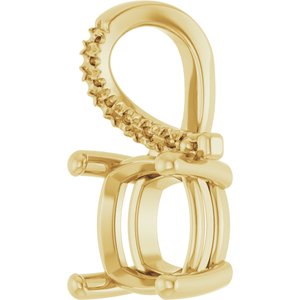 10K Yellow Gold 8x8 mm Cushion Pendant Mounting – image 4