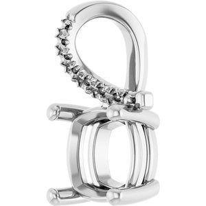 Continuum Sterling Silver 8x8 mm Cushion Pendant Mounting – image 4