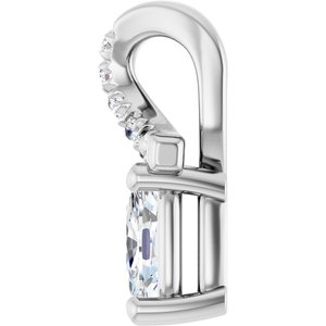 Platinum 5x3 mm Elongated Cushion Pendant Mounting – image 5